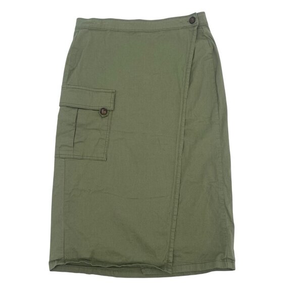 Sanctuary Women’s Roamer Utility Wrap Skirt Dark Green Light Stretch Size Large - Picture 1 of 11